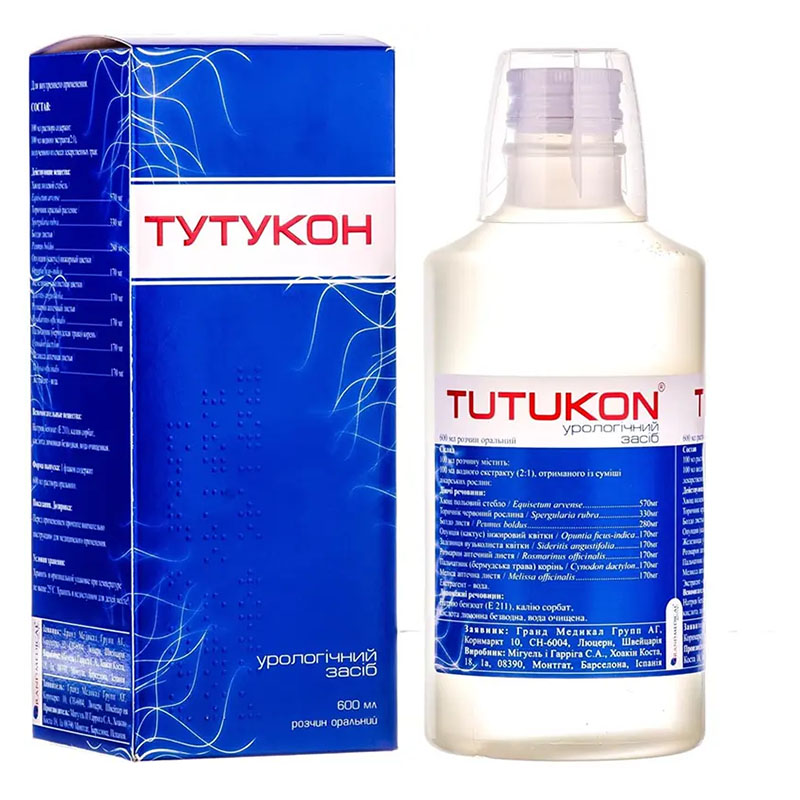 Тутукон розчин оральний по 600 мл у флаконі з мірною склянкою 1 шт.