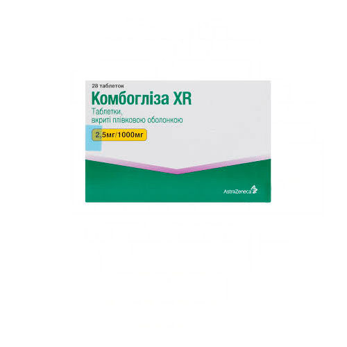 Комбогліза XR таблетки по 2.5 мг/1000 мг 28 шт. (7х4)