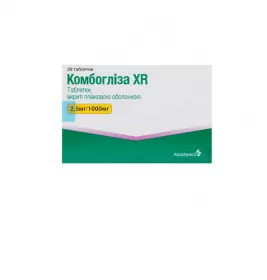 Комбогліза XR таблетки по 2.5 мг/1000 мг 28 шт. (7х4)