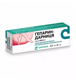 Гепарин-Дарниця гель 600 МО/г по 30 г у тубах