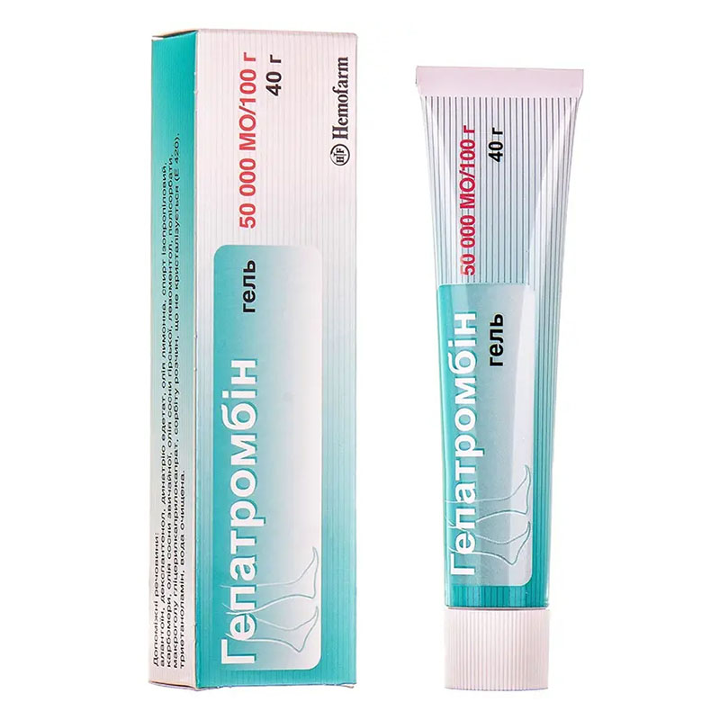 Гепатромбин гель 50000 МЕ/100 г по 40 г в тубах
