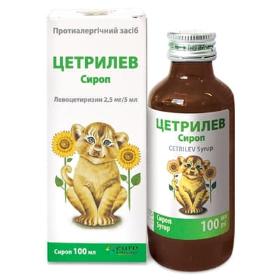 Цетрилев сироп 2.5 мг/5 мл по 100 мл во флаконе 1 шт. Цетрилев сироп 2.5 мг/5 мл по 100 мл во флаконе 1 шт.