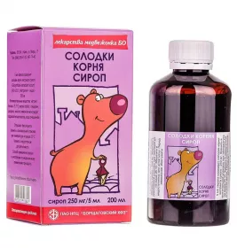 Солодки кореня сироп по 200 г у флаконі 1 шт. - БХФЗ