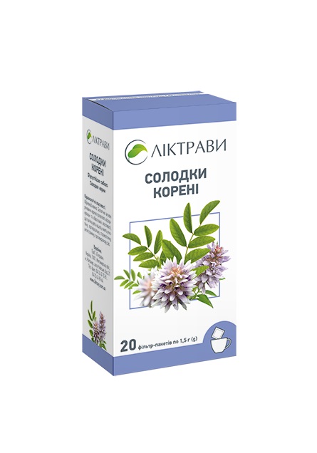Солодки корені по 1,5 г у фільтр-пакетиках 20 шт. - Ліктрави