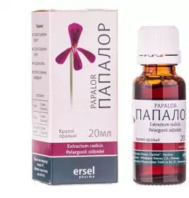 Папалор краплі по 20 мл у контейнері
