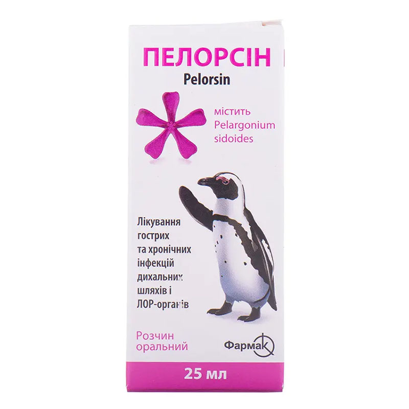 Пелорсін розчин 800 мг/1 г по 25 мл у флаконі 1 шт.