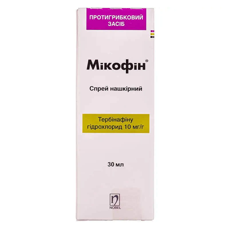 Микофин спрей 10 мг/г по 30 мл во флаконе 1 шт. Микофин спрей 10 мг/г по 30 мл во флаконе 1 шт.