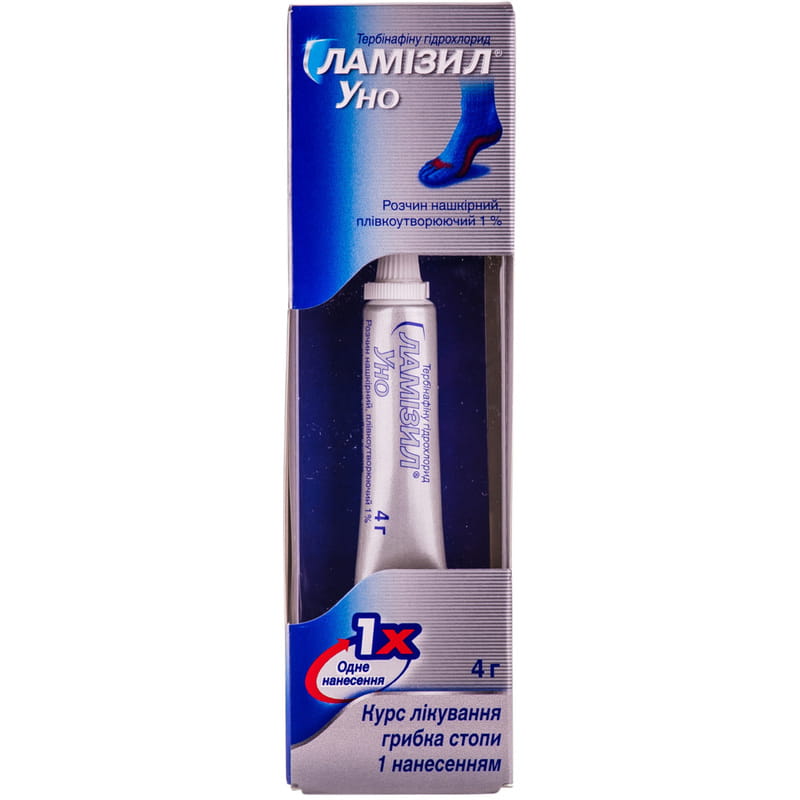 Ламізил Уно розчин 1% по 4 г у тубах