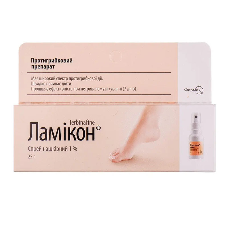 Ламикон спрей 1% по 25 г во флаконе