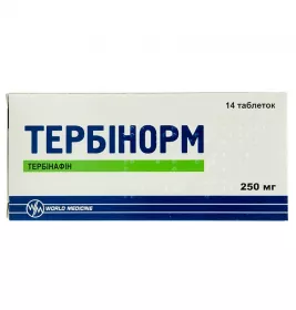 Тербинорм таблетки по 250 мг 14 шт. (7х2)