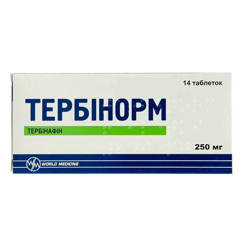 Тербинорм таблетки по 250 мг 14 шт. (7х2) Тербинорм таблетки по 250 мг 14 шт. (7х2)