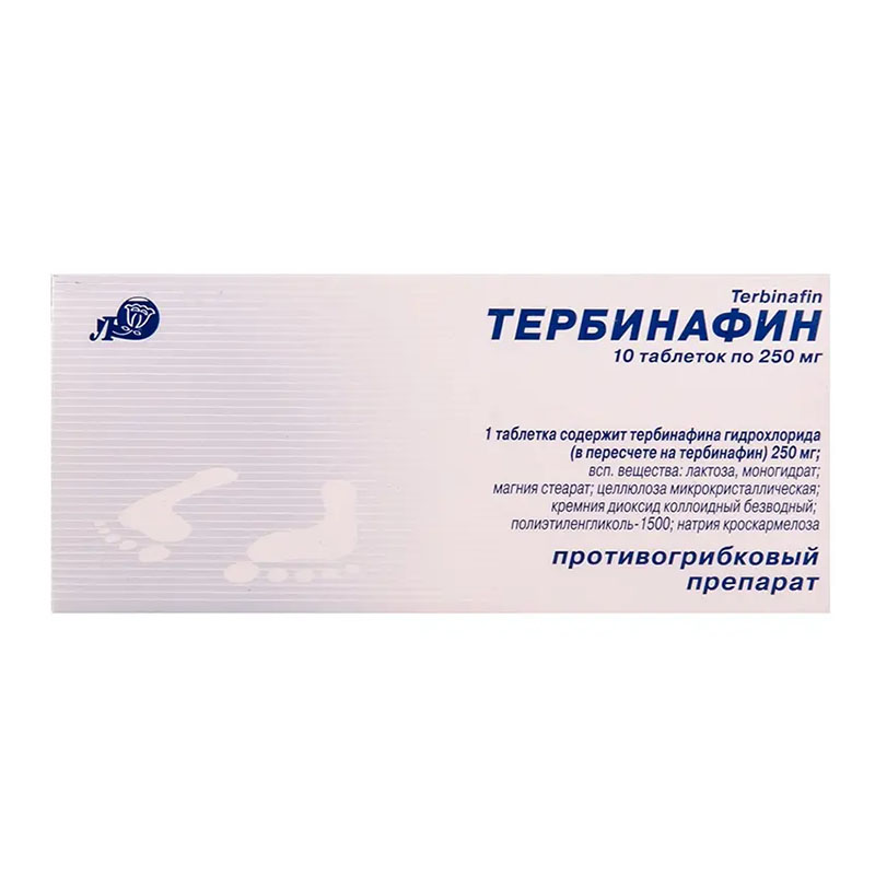 Тербінафін таблетки по 250 мг 10 шт. - Лубнифарм