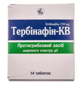 Тербинафин-КВ таблетки по 250 мг 14 шт. (7х2)