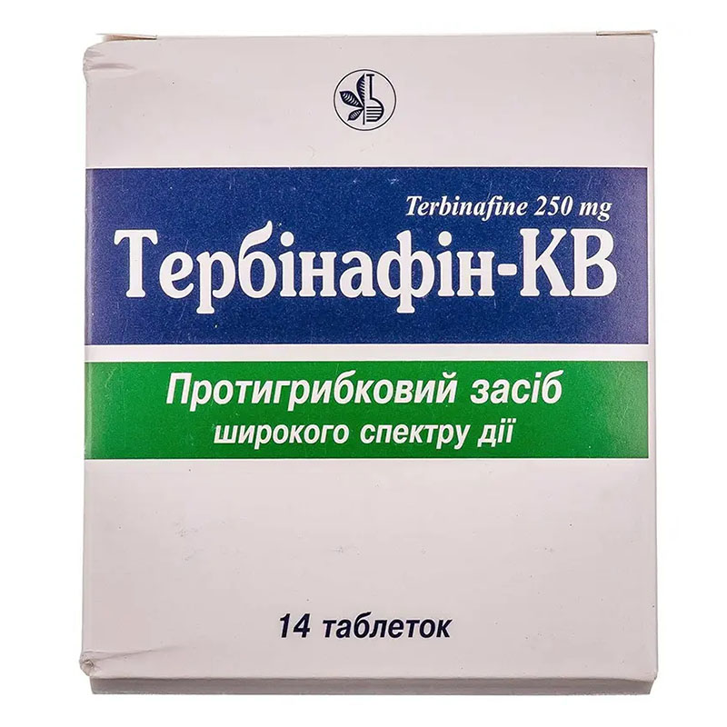 Тербінафін-КВ таблетки по 250 мг 14 шт. (7х2)