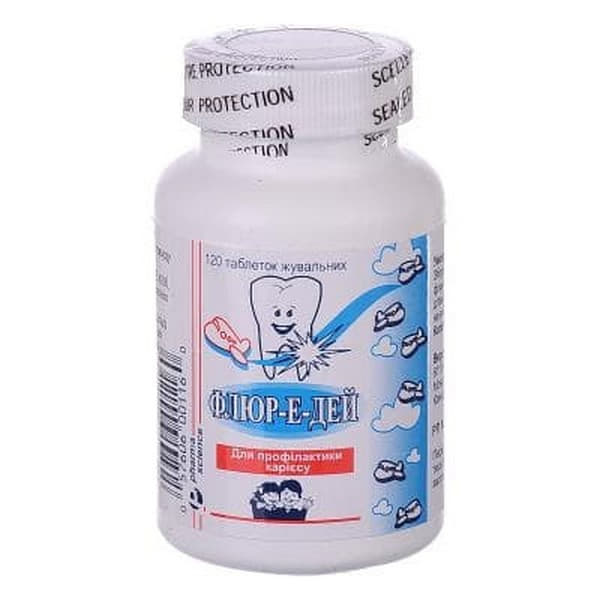 Флюр-е-дей таблетки жувальні по 2.21 мг 120 шт. у флаконі