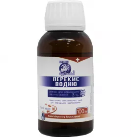 *Перекис водню р-н 3% лосьон флак. 100мл Ключі Здоров'я