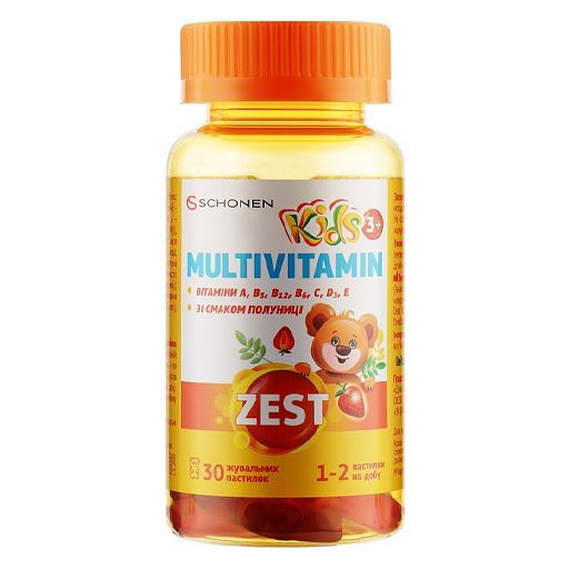 *Зест Кідз Мультивітамін жувальні пастилки №30
