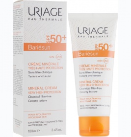 *Крем Uriage Бар'єсан Сонцезахисний мінеральний SPF50+ 100мл