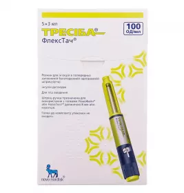 Тресіба ФлексТач розчин для ін'єкцій 100 ОД/мл по 3 мл у шприц-ручці 5 шт.