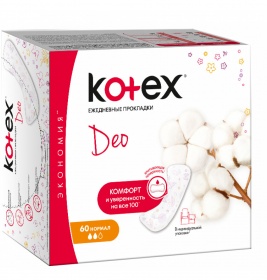 Прокладки Kotex Щоденні Lux Нормал Deo №50+10