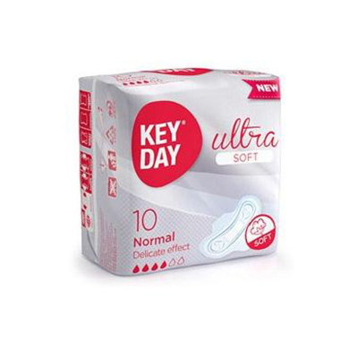 *Прокладки KEY DAY 0614/1171 ультра тонкі з крильцямиULTRA SOFT NORMAL №10