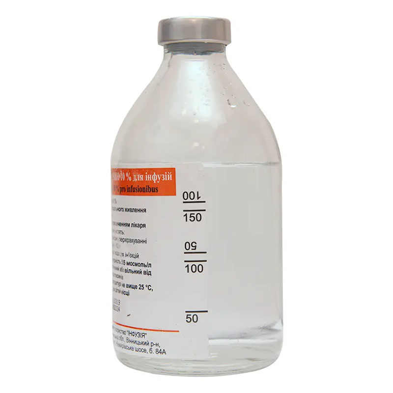 Глюкоза розчин для інфузій 10% по 200 мл у флаконі 1 шт. - Інфузія