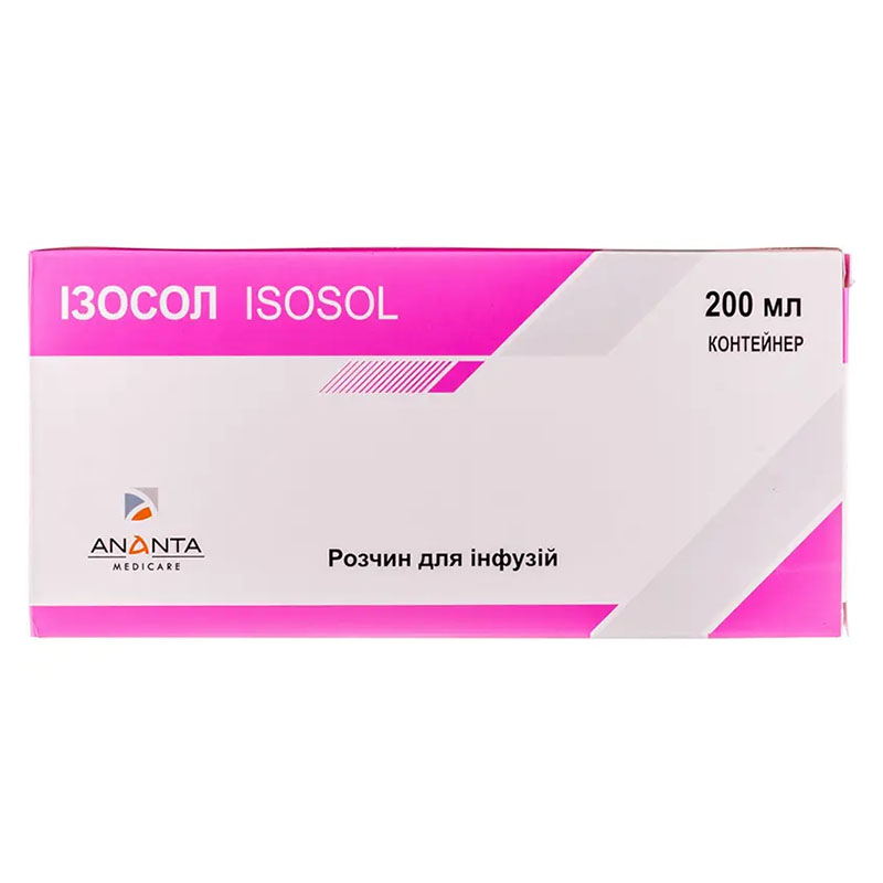 Ізосол розчин для інфузій по 200 мл у флаконі