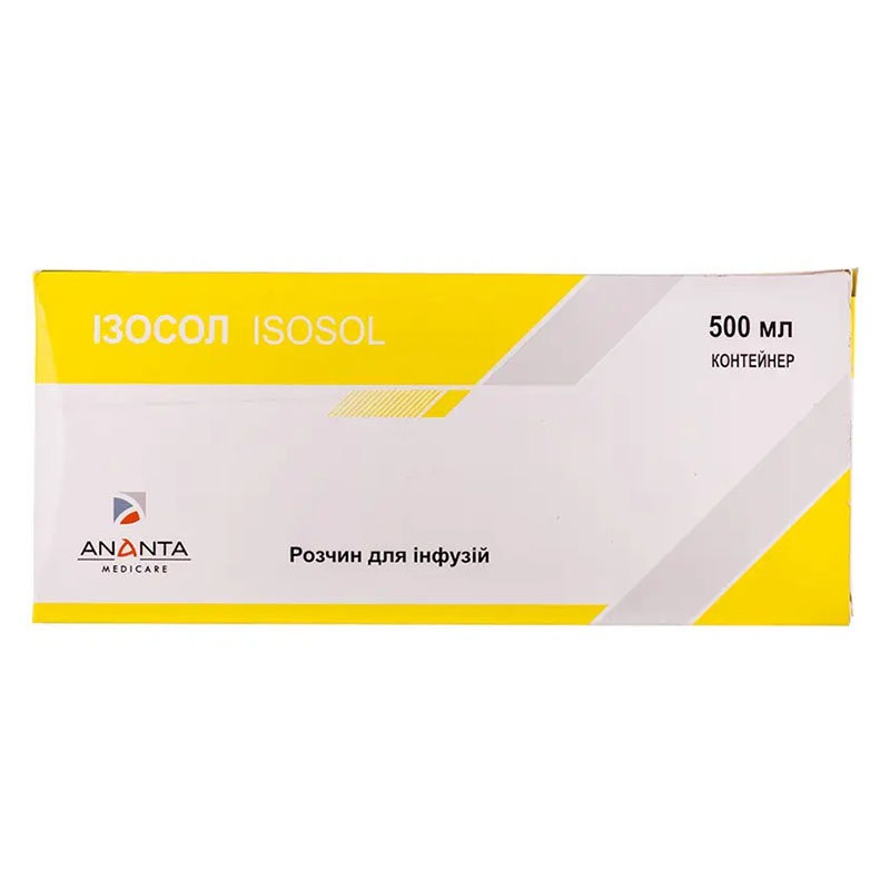 Ізосол розчин для інфузій по 500 мл у флаконі