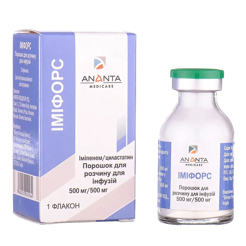 Іміфорс порошок по 500 мг/500 мг у флаконі 1 шт.