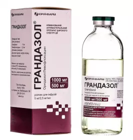 Грандазол розчин для інфузій 5 мг/2.5 мг/мл по 200 мл у флаконі 1 шт. - Юрія-Фарм