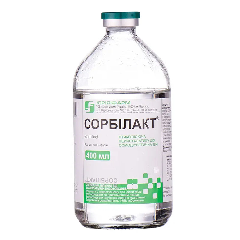 Сорбилакт раствор для инфузий по 400 мл в бутылке 1 шт. Сорбилакт раствор для инфузий по 400 мл в бутылке 1 шт.