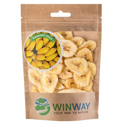Бананові чіпси сушені WINWAY zip-пакет 70г