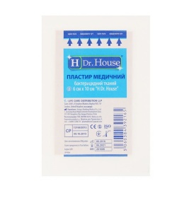 *Лейкопластырь H Dr.House бактерицидный тканевая основа 6 см*10 см