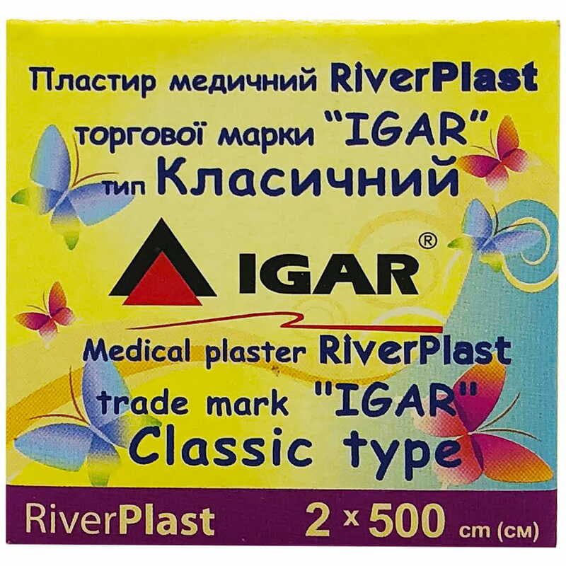 *Лейкопластир River Plast 2x500 клас.бавовн.осн.карт./уп.