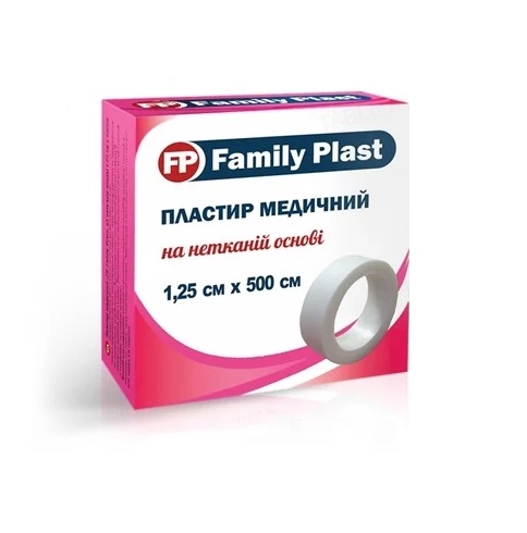 Лейкопластырь FP Family Plast мед. нетканый катушка 1,25см*5м Лейкопластырь FP Family Plast мед. нетканый катушка 1,25см*5м