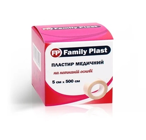 Лейкопластырь FP Family Plast мед. нетканый катушка 5см*5м Лейкопластырь FP Family Plast мед. нетканый катушка 5см*5м