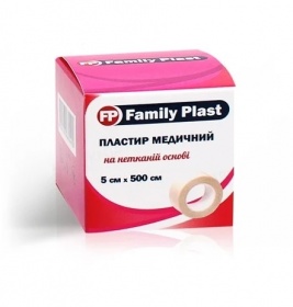 Лейкопластир FP Family Plast медичний нетканий котушка 5см*5м