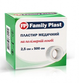 *Лейкопластир FP Family Plast медичний полімерний котушка 2,5см*5м