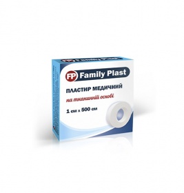 Лейкопластир FP Family Plast медичний тканий котушка 1см*5м