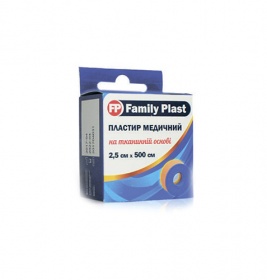 *Лейкопластырь FP Family Plast мед. тканый катушка 2,5см*5м