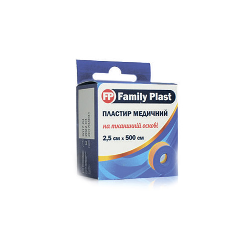 *Лейкопластир FP Family Plast медичний тканий котушка 2,5см*5м