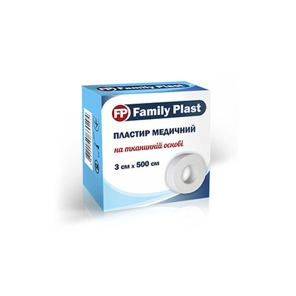 *Лейкопластир FP Family Plast медичний тканий котушка 3см*5м