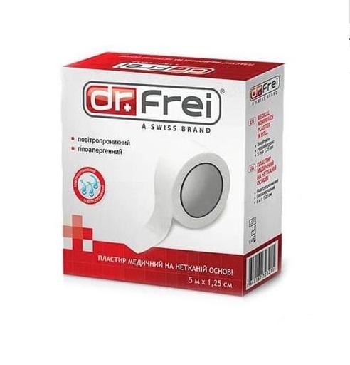 *Лейкопластир Dr.Frei медичний котушка неткана основа 1,25 см*5 м
