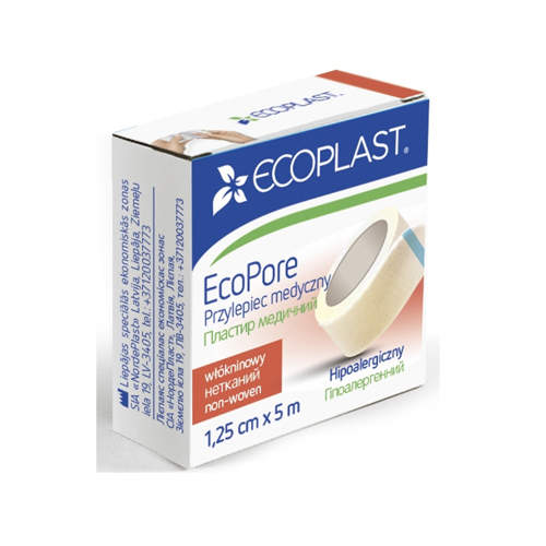 *Лейкопластир ECOPLAST ЕкоПор нетканий котушка 1,25см*5м