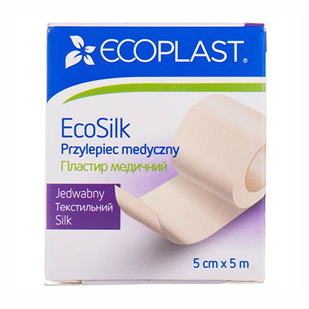 *Лейкопластир ECOPLAST ЕкоСілк текстильний котушка 5см*5м