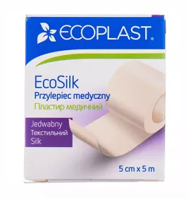 *Лейкопластир ECOPLAST ЕкоСілк текстильний котушка 5см*5м