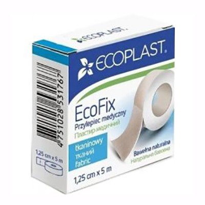 *Лейкопластир ECOPLAST ЕкоФікс тканий котушка 1,25cм*5м