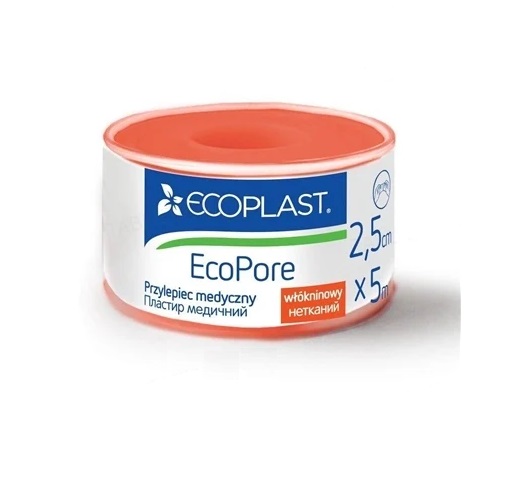*Лейкопластир ECOPLAST ЕкоПор нетканий котушка 2,5cм*5м
