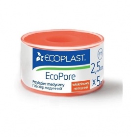 *Лейкопластир ECOPLAST ЕкоПор нетканий котушка 2,5cм*5м
