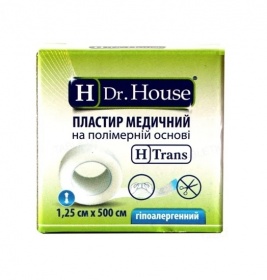 *Лейкопластир H Dr.House котушка полімерна основа 1,25 см*5 м картон.упак.